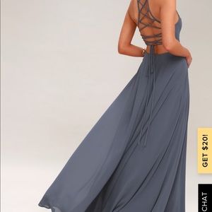 Lulus denim blue bridesmaid dress